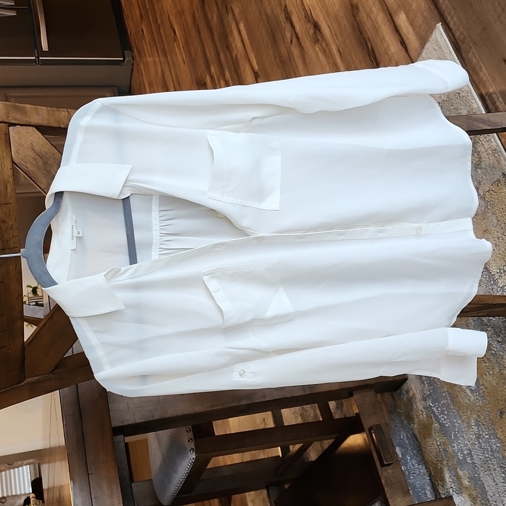 White / Cream colored blouse, women's medium m Maurices
